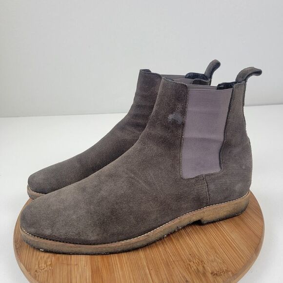 Allsaints Men's size EU 44 US 10.5 Brown Suede Ankle Chelsea Boots Slip On - Picture 4 of 15